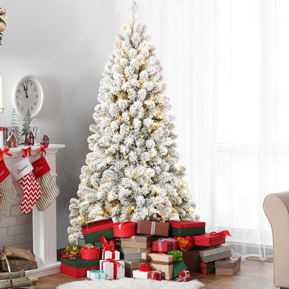 Pre-Lit 5FT Fluffy Christmas Tree with Memory Wire - Stable PVC Design, Perfect Holiday Decoration