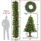 4-Piece Pre-Lit Christmas Tree Set with Realistic Garland, Wreath, and Entrance Trees for Festive Holiday Decor 2024