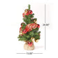 2' Red and Gold Burlap Christmas Tree with 50 Warm White LED Lights - Battery Operated Holiday Decor for Festive Cheer 2024