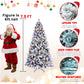 7.5 ft Pre-Lit Snow-Flocked Christmas Tree with 10-Function LED Lights – Vibrant Holiday Decor for Home Celebrations 2024