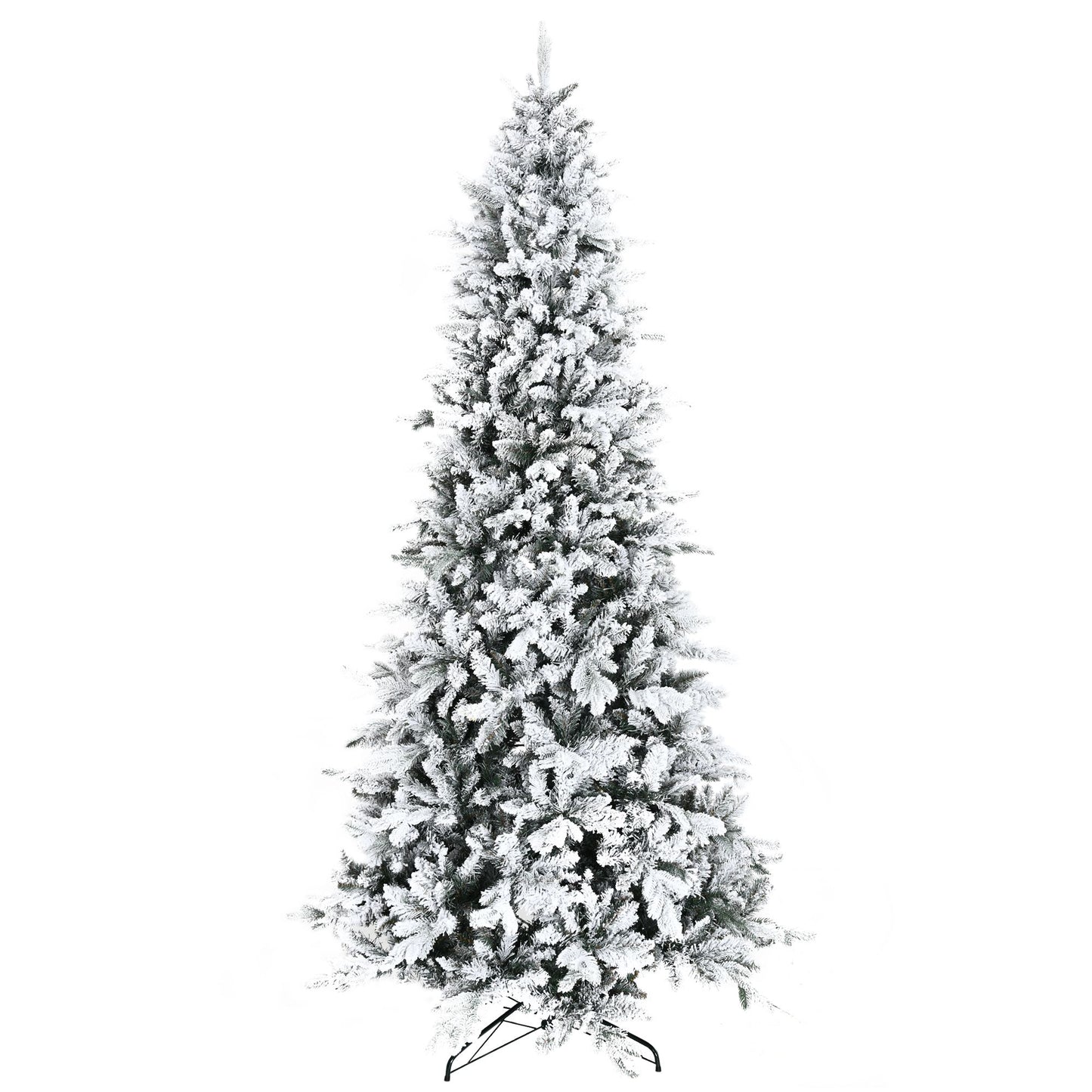 9 ft Snow-Flocked Pine Christmas Tree with 616 Realistic Cedar Branches – Auto Open Holiday Decor for Home 2024