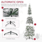 7.5 ft Snow-Flocked Artificial Pencil Christmas Tree – Realistic Indoor Holiday Decor for Christmas 2024