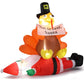 Funny 4.9 FT Inflatable Turkey on Santa Claus – LED Lit Outdoor Decoration for Lawn & Garden, Christmas 2024