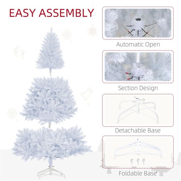 7.5 ft Pre-Lit Christmas Tree with Snow-Flocked Tips – Festive Holiday Decor for Home & Office 2024