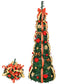 6 FT Pre-Lit Artificial Christmas Tree with Red & Gold Ornaments - Fully Decorated Holiday Decor for Home & Office 2024