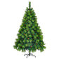 6FT Pre-Lit Green Christmas Tree Set with Garland & Wreath, Artificial Pine with Pine Cones, Hinged Holiday Decor for Home & Office 2024