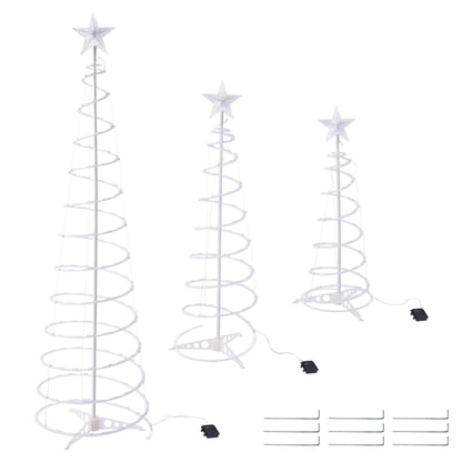 “6 ft Battery-Operated Warm White LED Spiral Christmas Tree Set – Energy-Efficient Holiday Decor for Indoor & Outdoor Use 2024”