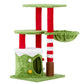 32in Festive Plush Cat Tree Tower with Condo, Hammock & Massage Brush - Christmas Themed Activity Center for Indoor Cats