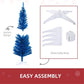 5 ft Slim Pencil Blue Christmas Tree - 294 Branches for a Lush Look, Ideal Holiday Decor for Christmas 2024