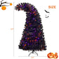 6FT Bendable Black Christmas Hat Tree with 300 LED Lights - Unique Holiday Decoration for Christmas & Halloween Celebrations