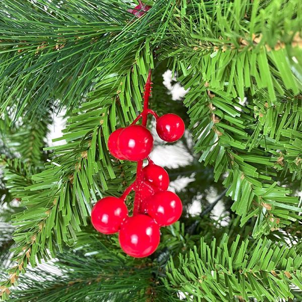 7.5 FT Inverted Christmas Tree with Santa's Legs & Berries - Unique PVC Holiday Decoration for Festive Celebrations