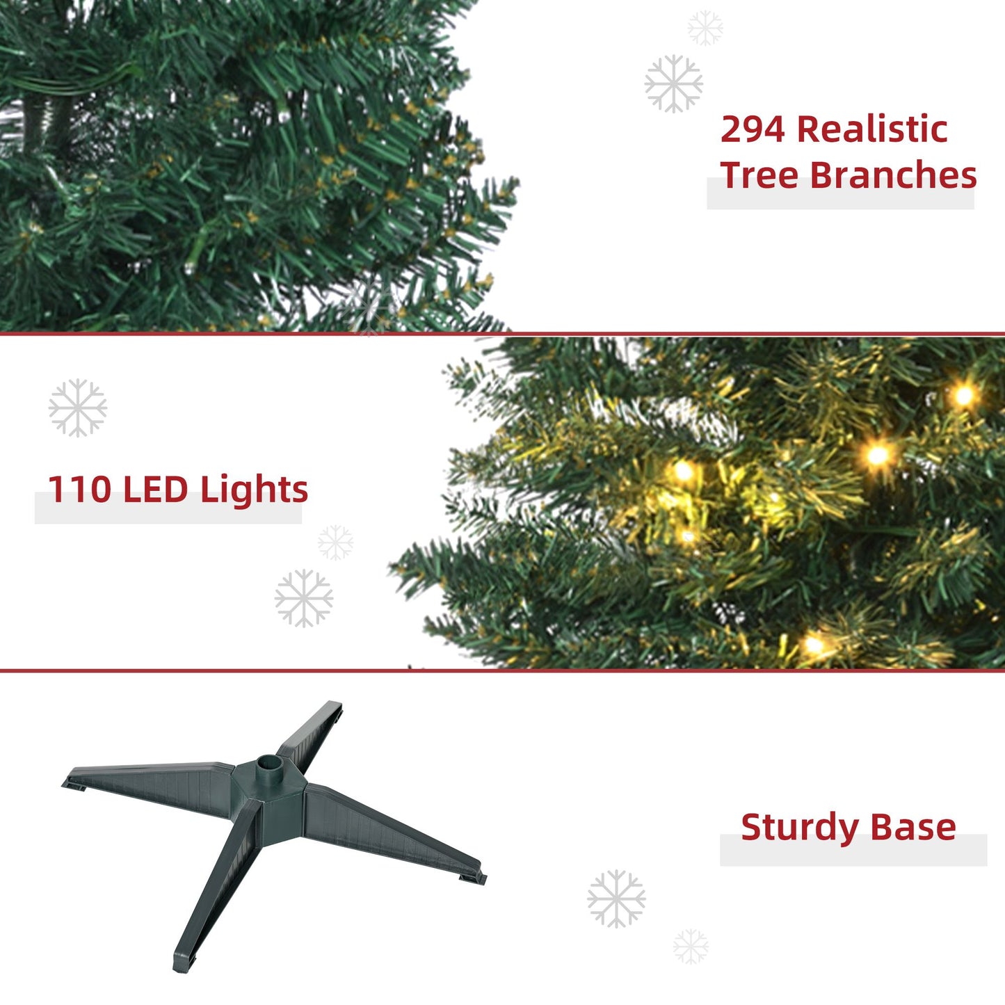 5 ft Pre-Lit Slim Noble Fir Christmas Tree – Realistic Green Decor with 110 Warm LED Lights, Perfect for Holiday 2024