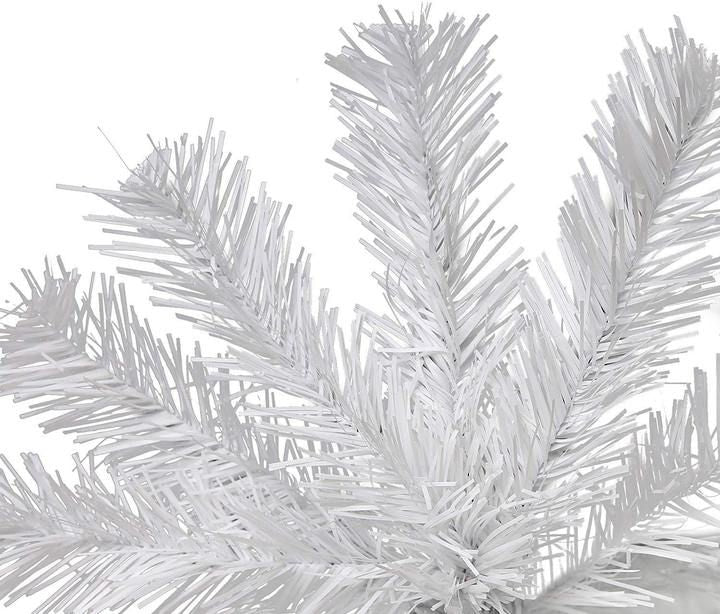 7 ft Elegant White Christmas Tree with 1000 Tips and Festive Decorations – Perfect Holiday Decor for 2024