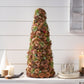 Pine Cone Christmas Tabletop Tree - Festive Holiday Decor with Red Ornaments, 26.5" Tall for Christmas 2024