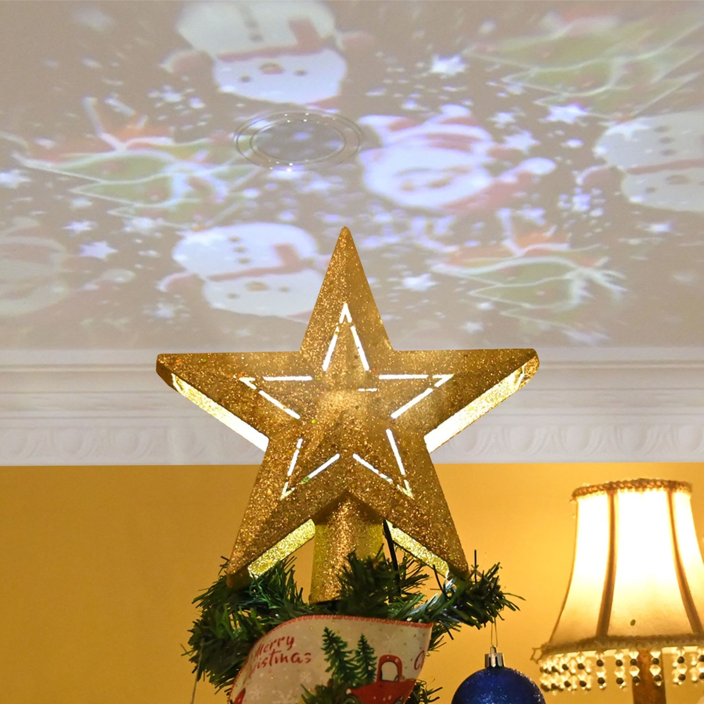 Christmas Tree Topper Golden Star pattern