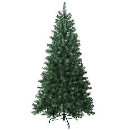 8ft Fireproof PVC Hinged Green Artificial Christmas Tree - Eco-Friendly Holiday Decor for 2024