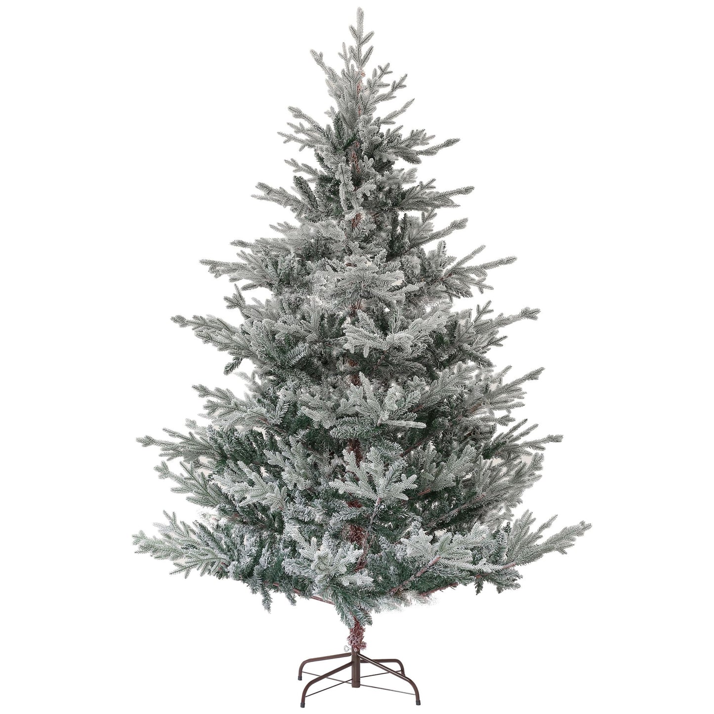 7.5 ft Snow-Flocked Nordic Pine Artificial Christmas Tree with 1218 Tips – Easy Assembly Hinged Design for Home & Office Holiday Decor 2024