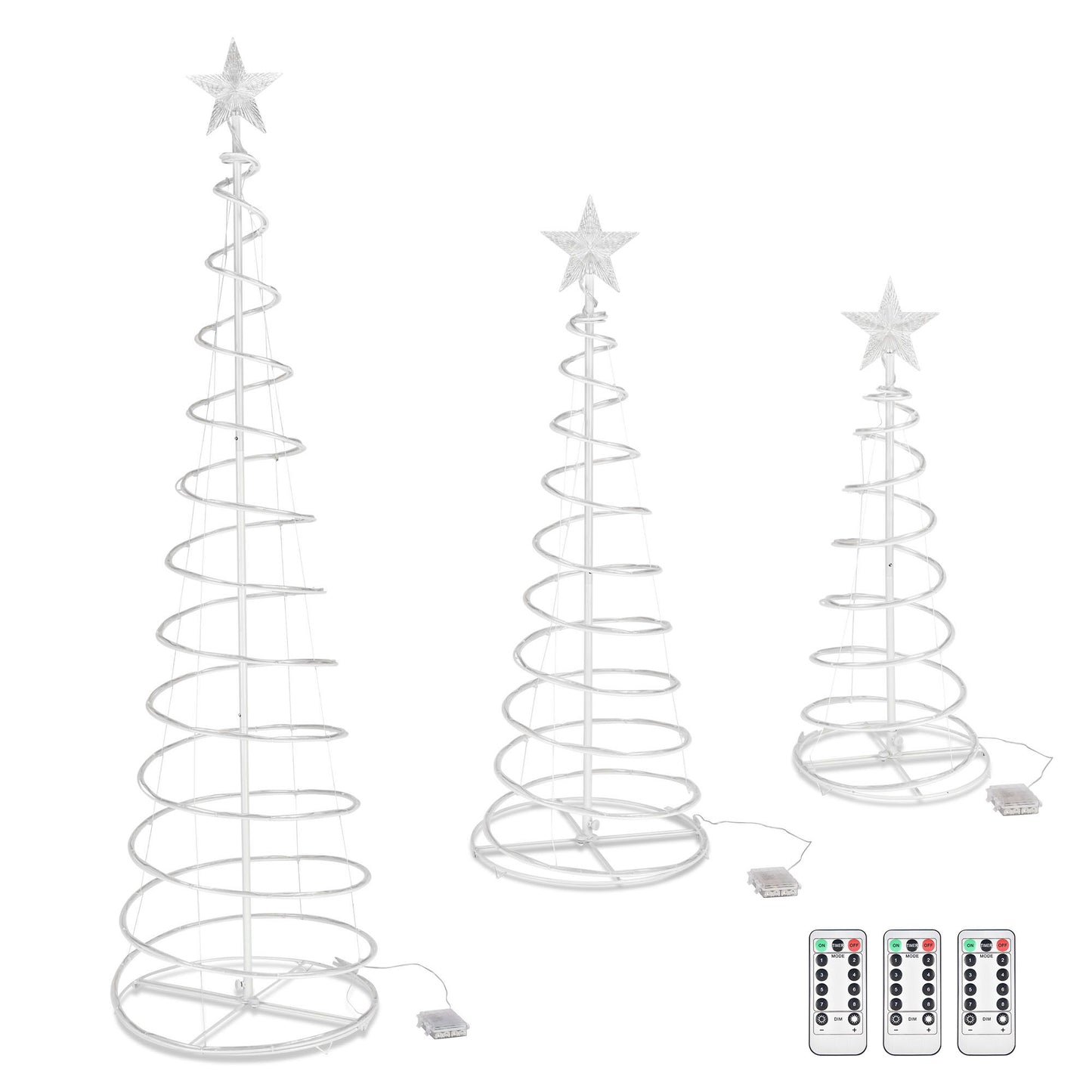 3/4/6FT Warm White LED Lighted Spiral Christmas Trees - Battery Operated Holiday Decor for Indoor & Outdoor Use 2024