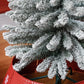 7 ft Snow-Flocked Pencil Christmas Tree with Realistic Tips & Metal Base – Perfect Holiday Decor for Small Spaces 2024