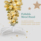 6 FT Snow-Flocked Upside Down Christmas Tree with 360 LED Warm Lights & 8 Elegant Golden Star Ornaments for Holiday Decor 2024