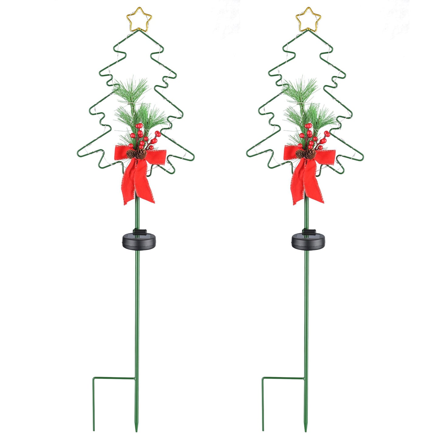 Christmas tree solar stake light