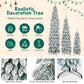 4FT, 6FT, 8FT Pre-Lit Snow-Flocked Pencil Christmas Trees with LED Lights – Slim Holiday Decor Set for Home & Office 2024