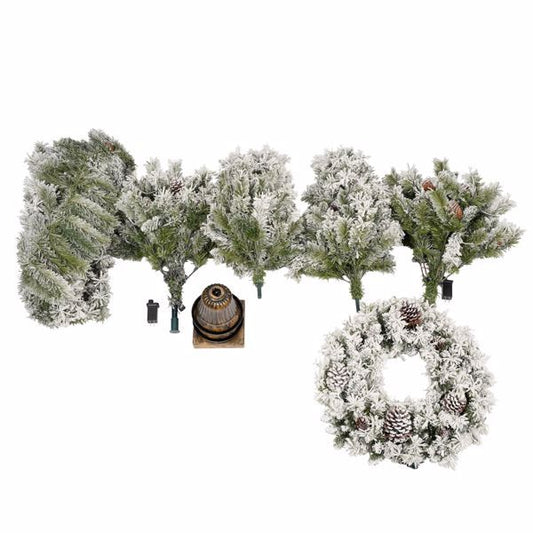 4 ft Pre-Lit Artificial Christmas Tree Set with Wreath and Entrance Trees – Festive Decor with 325 LED Lights for Home & Office Christmas 2024