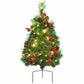 2 ft Pre-Lit Mini Christmas Trees with LED Lights – Realistic Pine Decor with Pinecones & Red Balls, Perfect for Holiday 2024