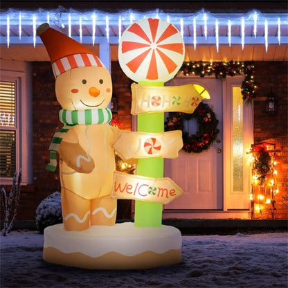 Inflatable Gingerbread Man with LED Lights – 45.3" Outdoor Christmas Decor, Holiday Cheer 2024