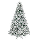 7.5 ft Pre-Lit Green Flocked Christmas Tree with 1450 Branches and Warm LED Lights - Perfect Holiday Decor for Christmas 2024