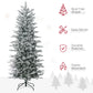 6ft Pre-Lit Snow Flocked Christmas Tree – 636 Branches, 250 Warm Yellow Lights, Auto Open Design for Holiday Decor 2024