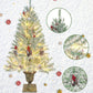 4-Piece Pre-Lit Christmas Tree Set with Realistic Garland, Wreath, and Entrance Trees for Festive Holiday Decor 2024