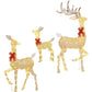 3-Piece Inflatable Reindeer Family Set – LED Lit with Red Bows, Outdoor Safe for Festive Display, Christmas Decor 2024