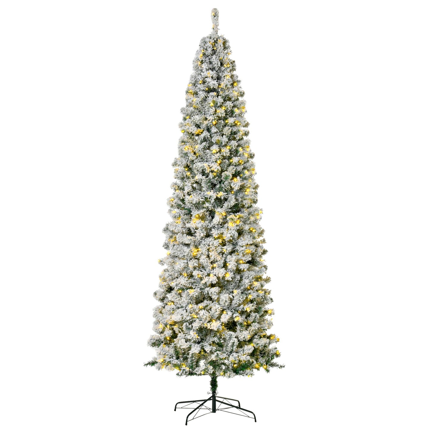 9ft Pre-Lit Slim Douglas Fir Christmas Tree - Snow-Flocked with 550 LED Lights, Perfect Holiday Decor for Home 2024