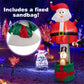 8ft Inflatable Santa Claus with Reindeer – LED Lit Festive Decor for Outdoor Display, Christmas 2024