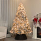 7.5 ft Snow-Flocked Pre-Lit Christmas Tree with Warm White Lights – Ideal Holiday Decor for Home & Office Christmas 2024