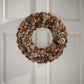 18.5-inch Champagne Pinecone Christmas Wreath – Glitter Accents, Perfect for Front Door, Holiday Decor 2024