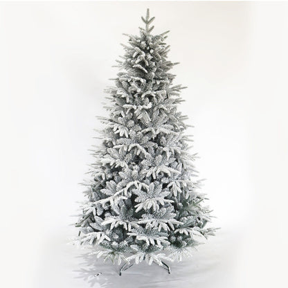 7 ft Snow Flocked Hinged Pine Christmas Tree – Realistic Unlit Holiday Decor for Home & Office 2024