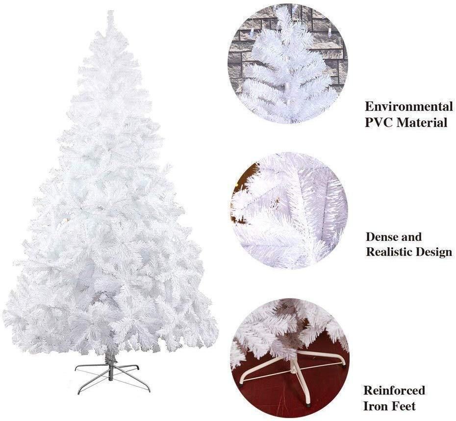 8 Ft Eco-Friendly PVC Christmas Tree - 1500 Tips for Festive Decoration, Sturdy Metal Base, Perfect Holiday Centerpiece