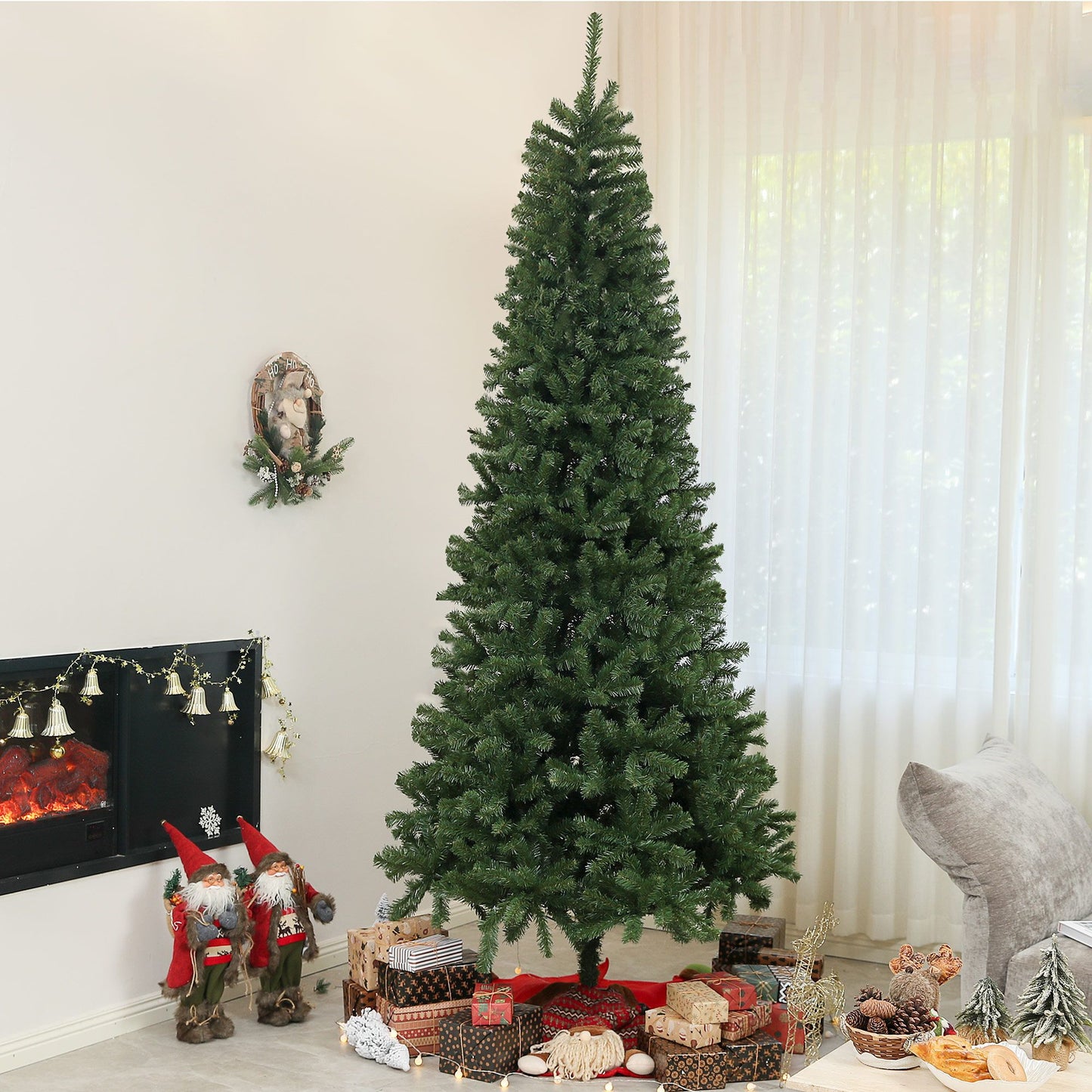 9ft Realistic Artificial Christmas Tree with 2132 Branch Tips – Auto Open Design, Holiday Decor for Home & Office, Christmas 2024