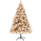 6.5 ft Pre-Lit Snow-Flocked Christmas Tree – Realistic Holiday Decor with Warm White Lights, Perfect for Home Christmas 2024