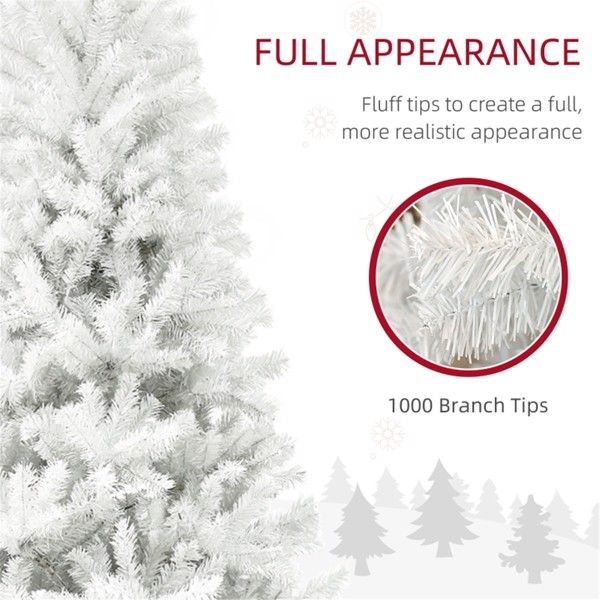 6ft White Christmas Tree – Realistic Holiday Decor with Flame Retardant Branches, Perfect for Indoor Use Christmas 2024