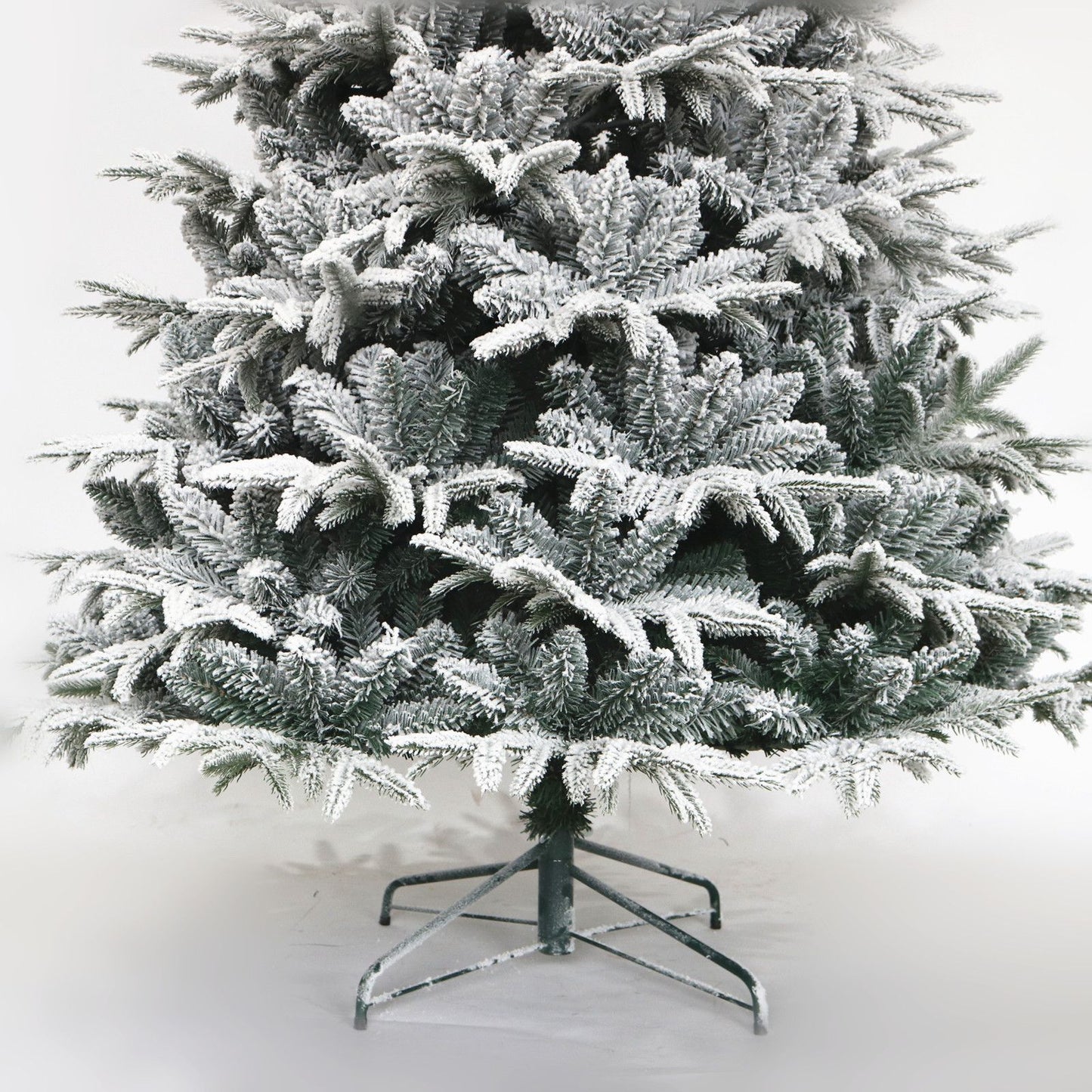 7 ft Snow Flocked Hinged Pine Christmas Tree – Realistic Unlit Holiday Decor for Home & Office 2024