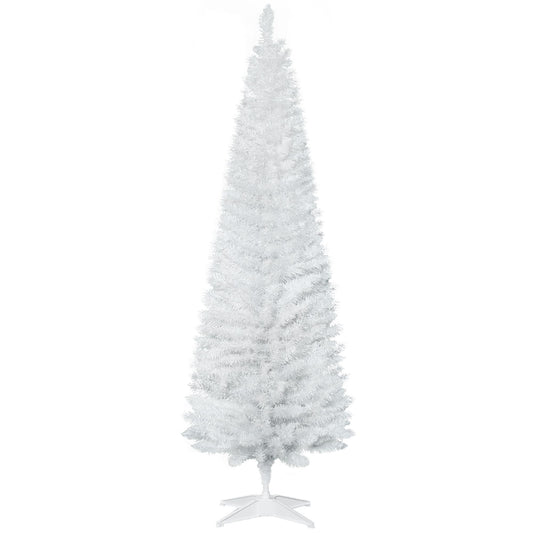 6' Slim Artificial Christmas Tree – Realistic White Pencil Design with 390 Branch Tips, Perfect for Holiday Decor 2024