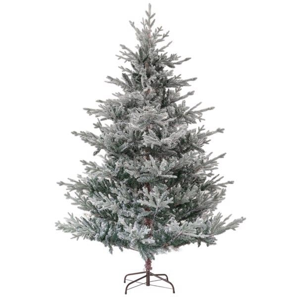 7.5 ft Snow-Flocked Nordic Pine Christmas Tree – Realistic Indoor Holiday Decor for Festive Celebration 2024