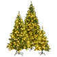 Set of 3 Pre-Lit Green Pine Artificial Christmas Trees - 4FT, 6FT, 8FT with 820 Warm LED Lights, Perfect Holiday Decor for Home & Office