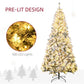 7.5 ft Snow-Flocked Pre-Lit Christmas Tree with Warm White LED Lights – Ideal Holiday Decor for Home & Office, Christmas 2024