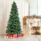 7.5 ft Pre-Lit Green Christmas Tree with Colorful LED Lights and 300 Branch Tips for Festive Holiday Decor 2024