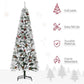 6ft Slim Snow-Flocked Christmas Tree with Pinecones and Red Berries – Ideal Holiday Decor for Small Spaces 2024