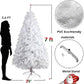 7 ft Elegant White Christmas Tree with 1000 Tips and Festive Decorations – Perfect Holiday Decor for 2024